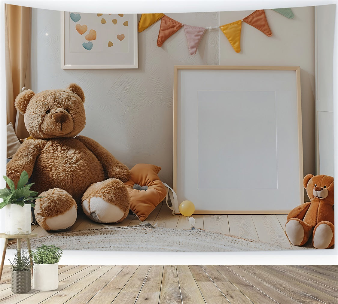 Bohemian Kids Room Teddy Bear Backdrop BRP10-88