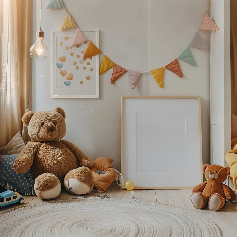 Bohemian Kids Room Teddy Bear Backdrop BRP10-88