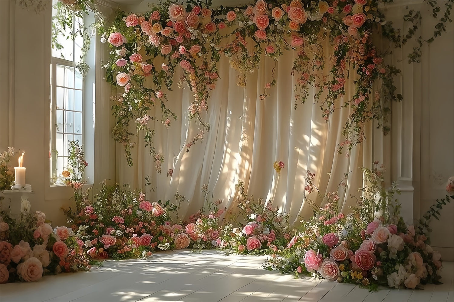 Dreamy Bohemian Flower Arch Decor Backdrop BRP10-92