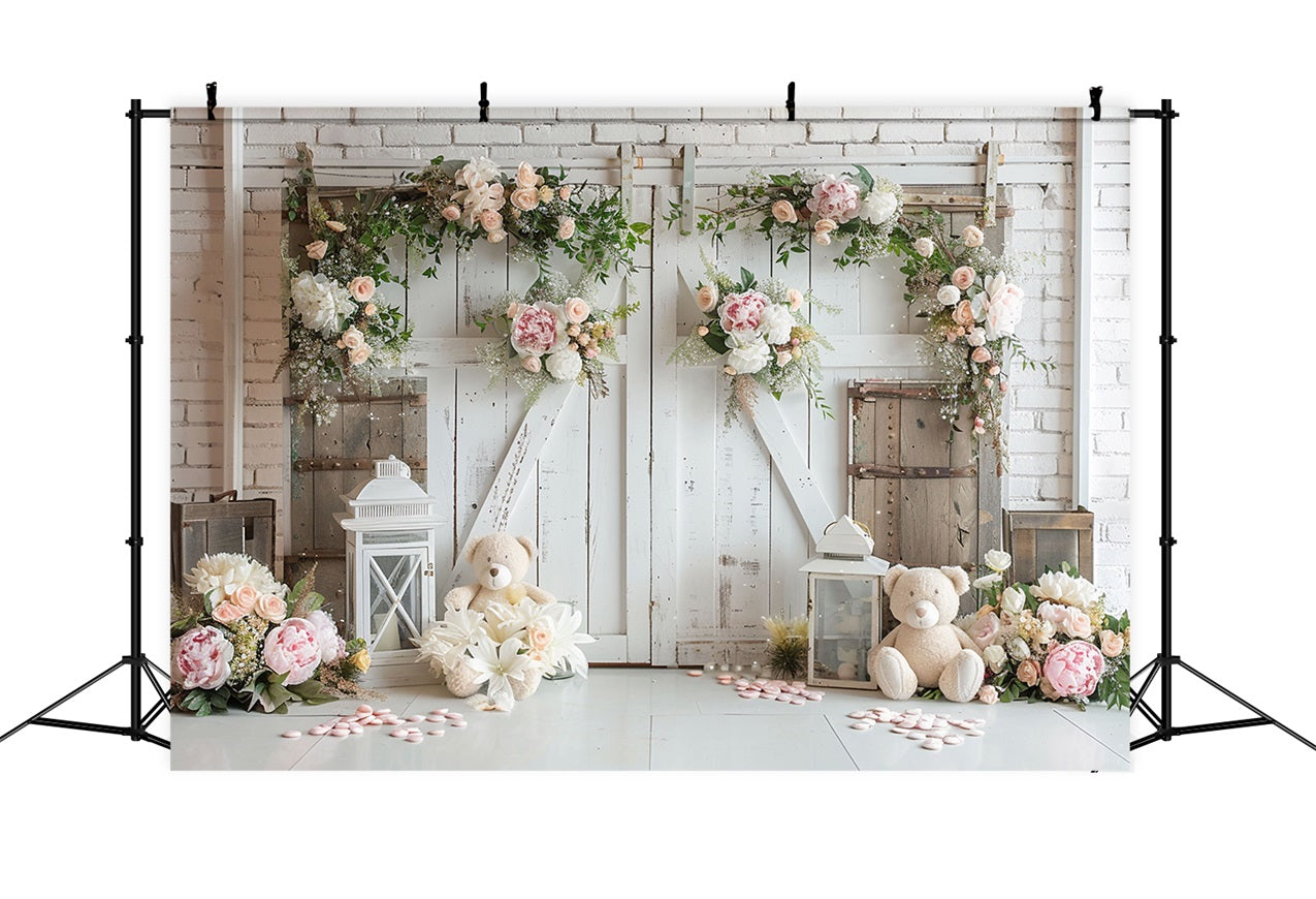 Romantic White Flower Wedding Boho Backdrop BRP10-95