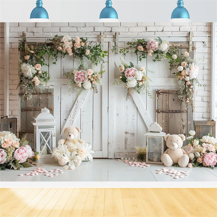 Romantic White Flower Wedding Boho Backdrop BRP10-95