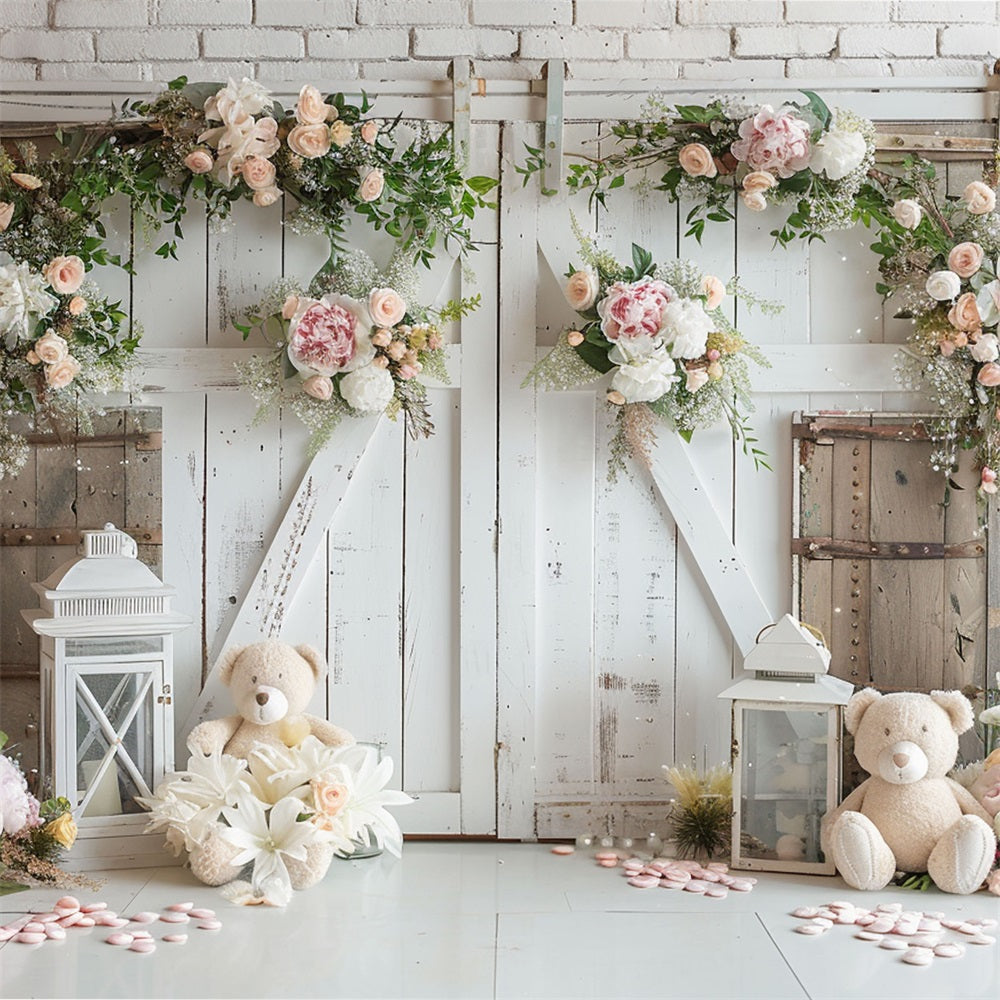 Romantic White Flower Wedding Boho Backdrop BRP10-95