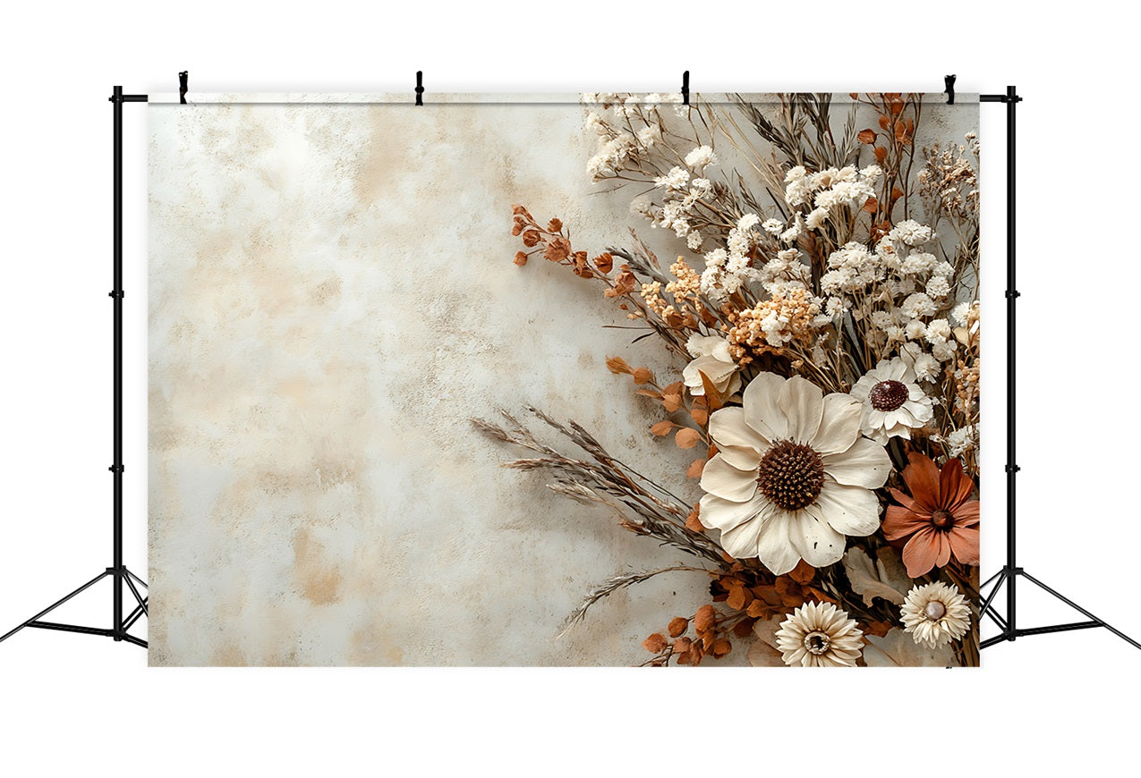 Boho Minimalist Dried Floral Arrangement Backdrop BRP10-96