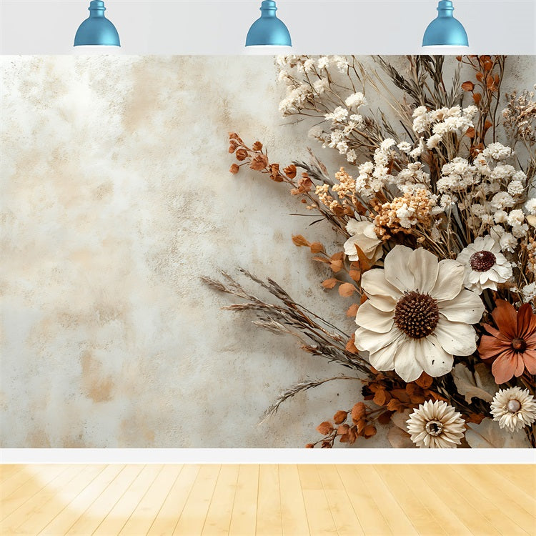 Boho Minimalist Dried Floral Arrangement Backdrop BRP10-96