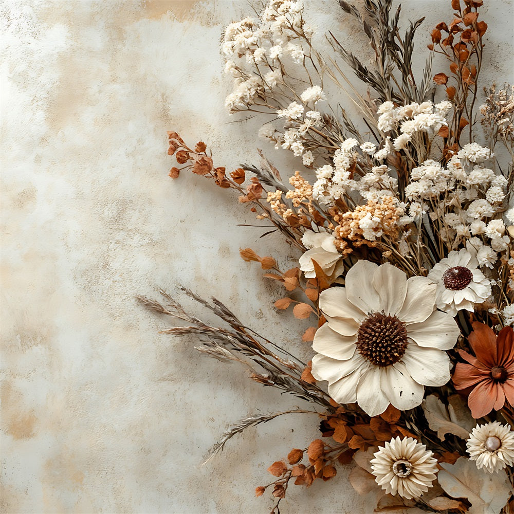 Boho Minimalist Dried Floral Arrangement Backdrop BRP10-96