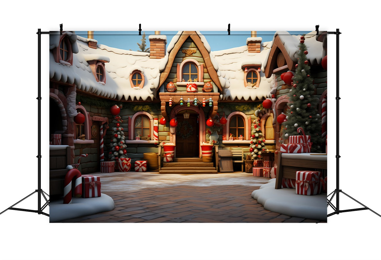 Backdrops Christmas Santa's Workshop Magical Entrance Backdrop BRP11-101