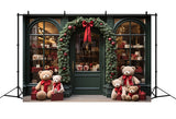 Christmas Photoshoot Backdrop Santa's Workshop Entrance Gifts Teddy Backdrop BRP11-104