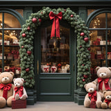 Christmas Photoshoot Backdrop Santa's Workshop Entrance Gifts Teddy Backdrop BRP11-104