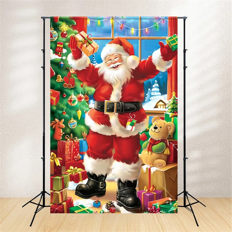 Christmas Photo Backdrops Santa Claus Jolly Gift Backdrop BRP11-109