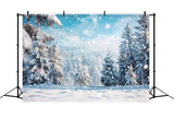 Winter Scene Backdrop Landscape Falling Snowflakes Backdrop BRP11-11