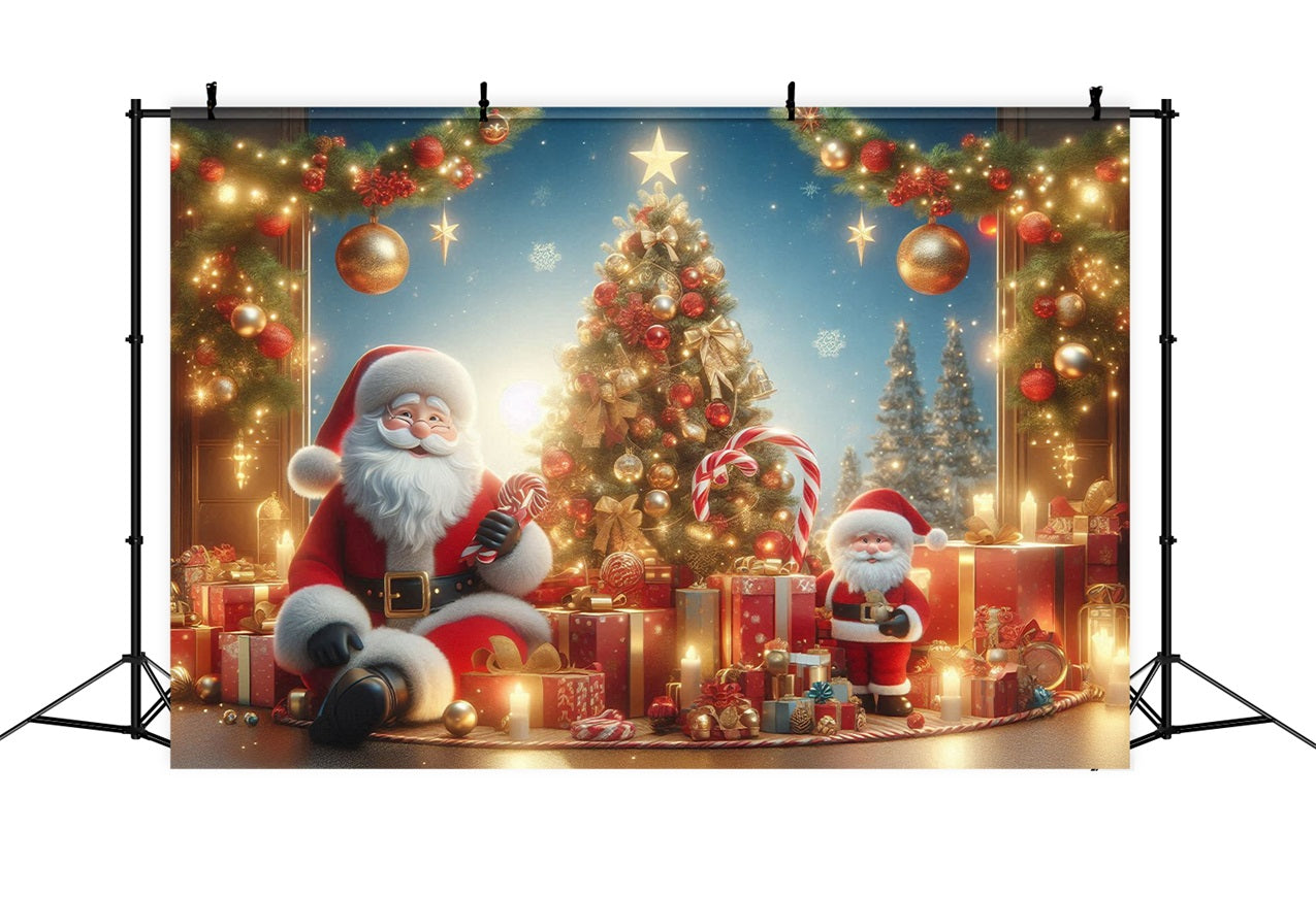 Christmas Backdrop Ideas Santa Gifts Festive Celebration Backdrop BRP11-111