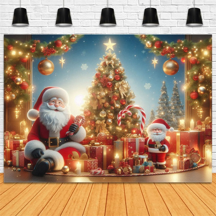 Christmas Backdrop Ideas Santa Gifts Festive Celebration Backdrop BRP11-111