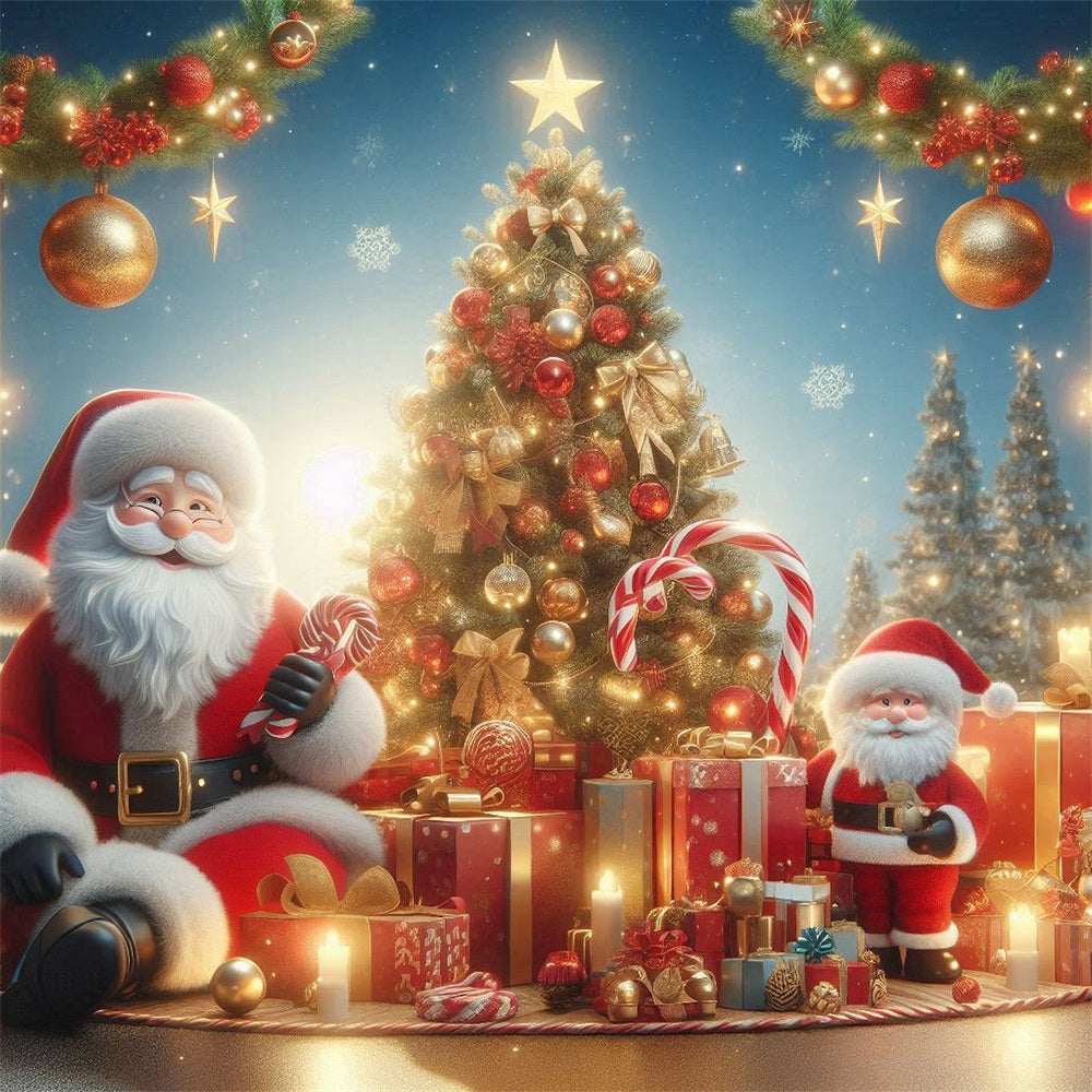 Christmas Backdrop Ideas Santa Gifts Festive Celebration Backdrop BRP11-111