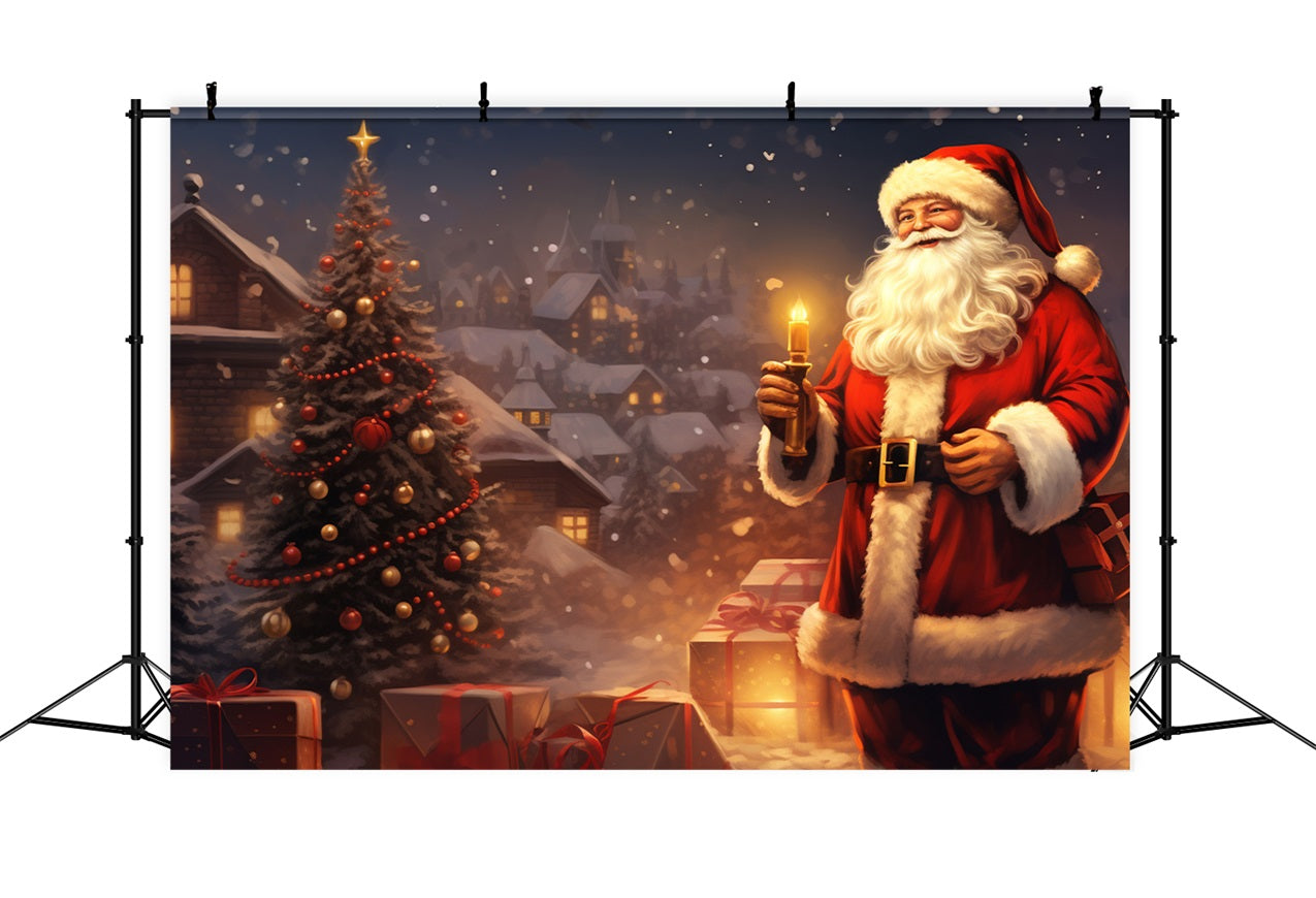 Christmas Photoshoot Backdrop Eve Santa Lit Candle Backdrop BRP11-114