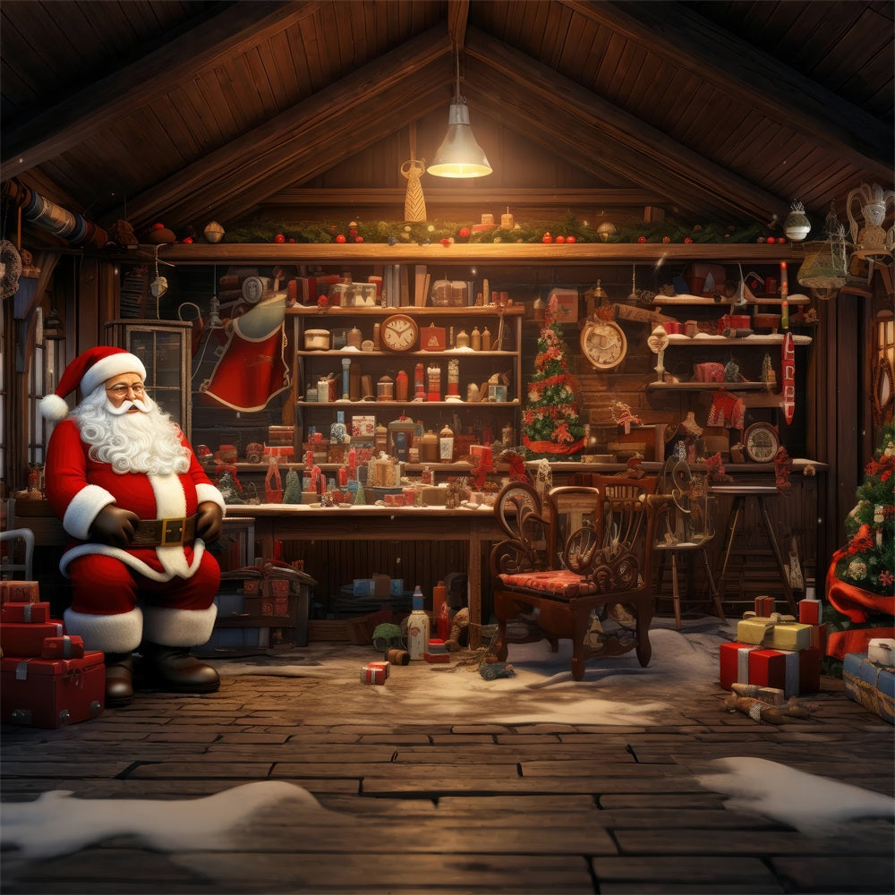 Backdrops For Christmas Holiday Spirit Santa's Workshop Backdrop BRP11-116