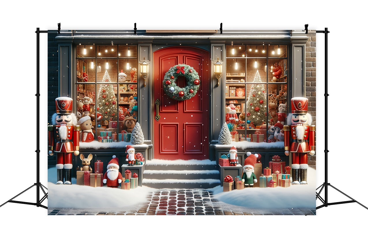 Backdrop For Christmas Santa's Workshop Nutcracker Backdrop BRP11-130