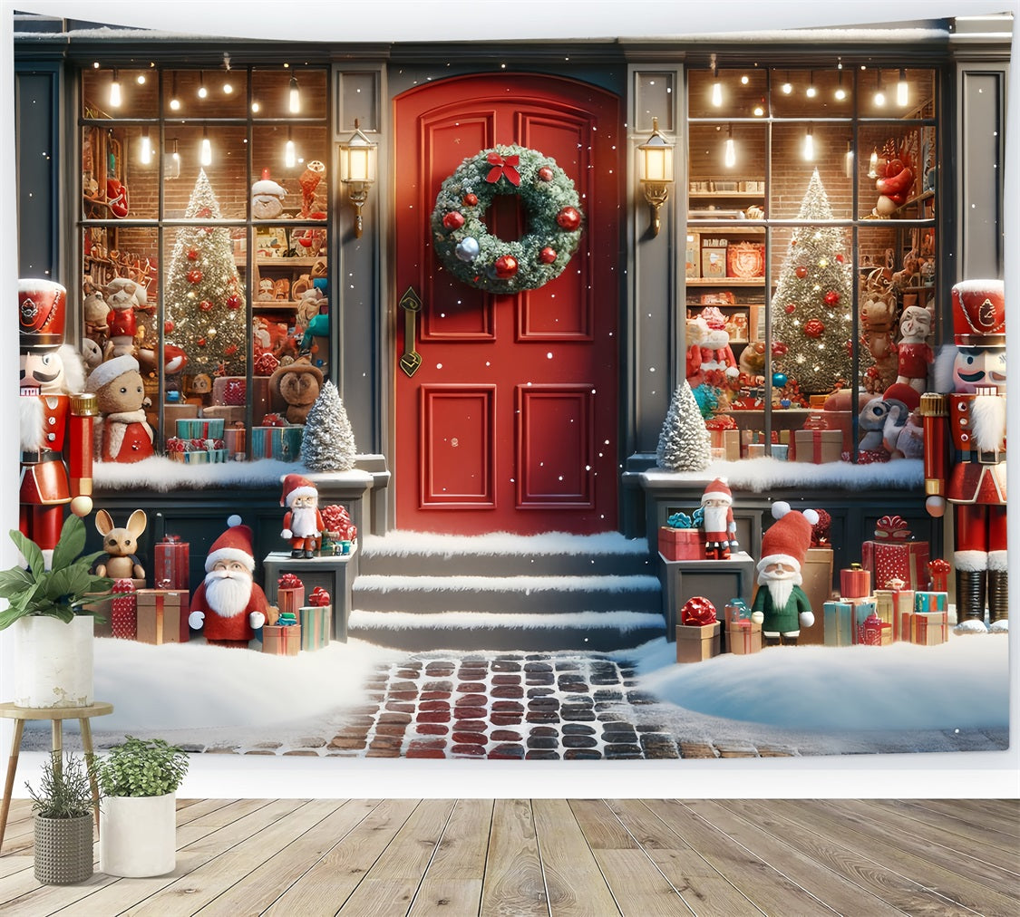 Backdrop For Christmas Santa's Workshop Nutcracker Backdrop BRP11-130