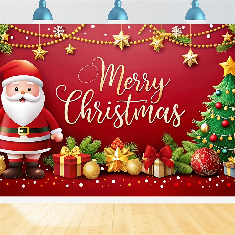 Merry Christmas Backdrop Santa Claus Greeting Backdrop BRP11-132