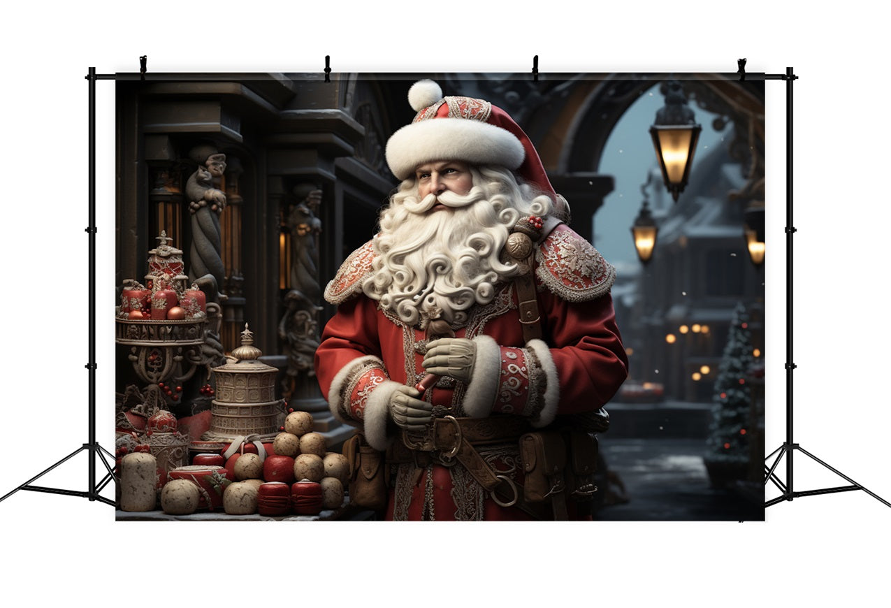 Christmas Backdrop Decoration Ideas Santa's Stall Market Backdrop BRP11-133