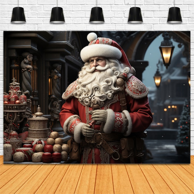 Christmas Backdrop Decoration Ideas Santa's Stall Market Backdrop BRP11-133