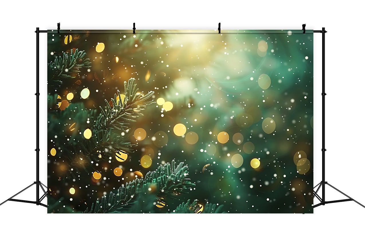 Christmas Photo Backdrops Green Gold Bokeh Shine Backdrop BRP11-140