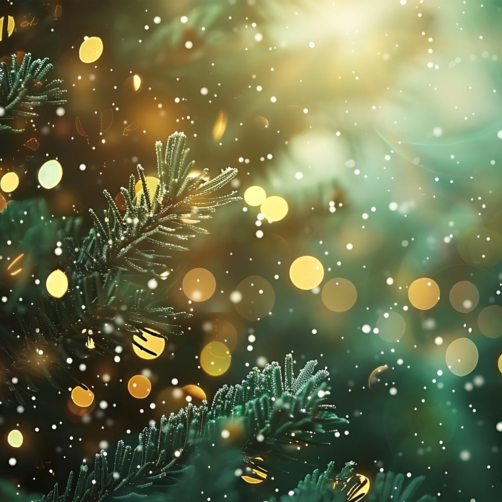 Christmas Photo Backdrops Green Gold Bokeh Shine Backdrop BRP11-140