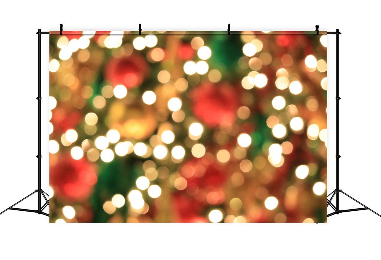 Christmas Photography Backdrop Green Gold Bokeh Accents Backdrop BRP11-144