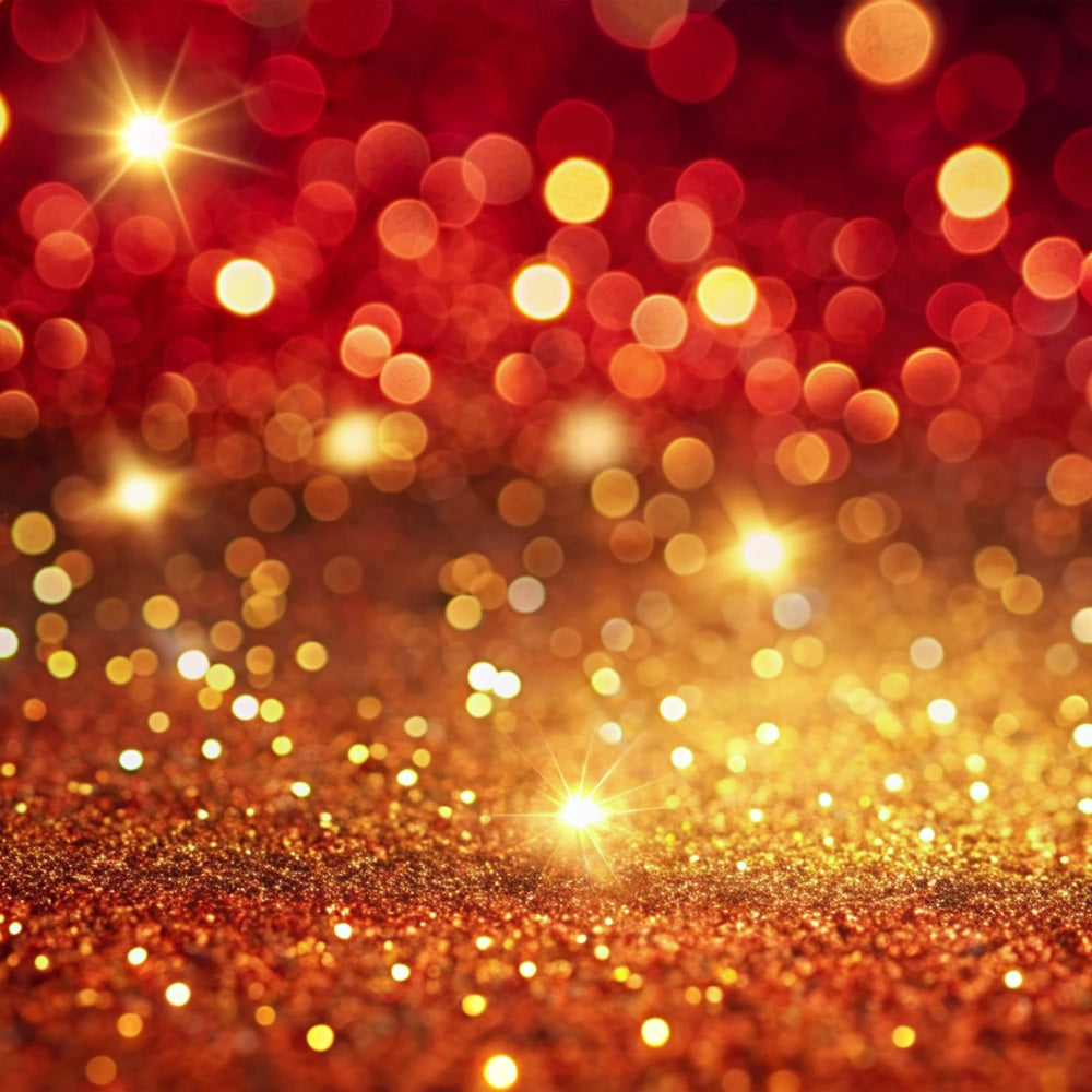 Christmas Photoshoot Backdrop Red Gold Bokeh Sparkling Backdrop BRP11-146