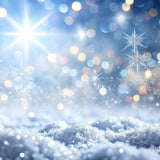 Backdrops For Christmas Icy Blue Bokeh Snowflake Backdrop BRP11-147