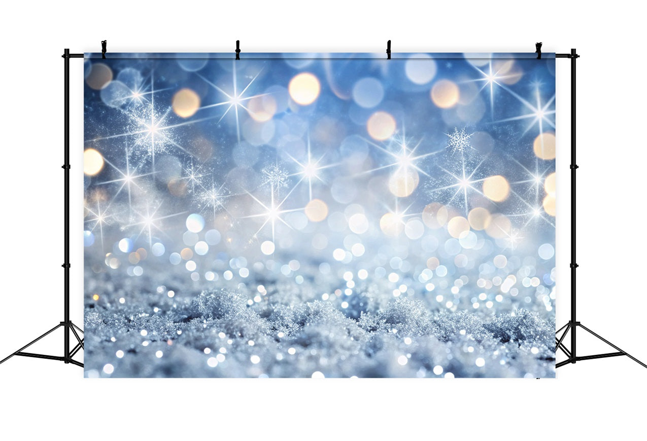 Backdrops Christmas Frozen Light Sparkling Snow Bokeh Backdrop BRP11-148