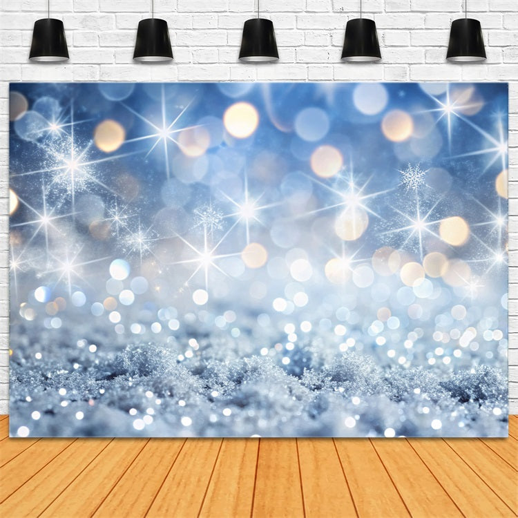 Backdrops Christmas Frozen Light Sparkling Snow Bokeh Backdrop BRP11-148