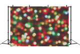 Fabric Christmas Backdrops Green Red Bokeh Lights Backdrop BRP11-149