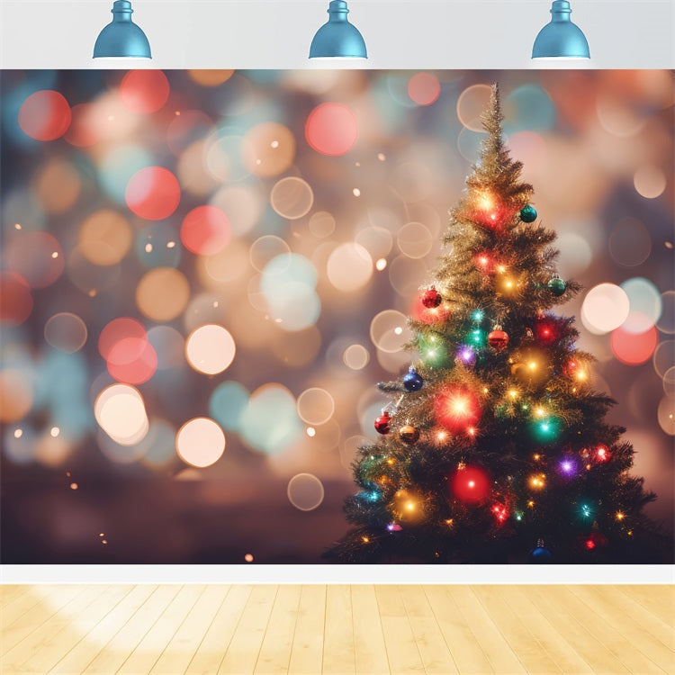 Christmas Photo Booth Backdrop Tree Glow Bokeh Backdrop BRP11-151