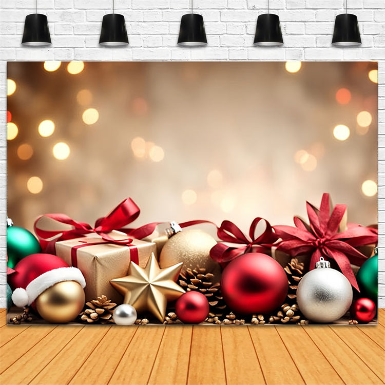 Christmas Picture Backdrops Ornaments Bokeh Glow Backdrop BRP11-152