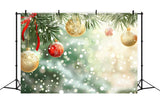 Christmas Party Backdrop Sparkling Pine Garland Ornament Backdrop BRP11-153