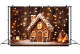 Christmas Backdrop Snowy Gingerbread House Backdrop BRP11-155