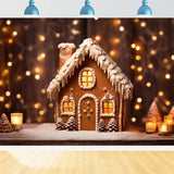 Christmas Backdrop Snowy Gingerbread House Backdrop BRP11-155