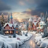 Christmas Village Backdrop Fairytale Snow Backdrop BRP11-158