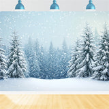 Winter Backdrop Scenes Lush Snowy Pines Backdrop BRP11-16