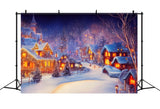 Backdrop For Christmas Nighttime Village Lights Backdrop BRP11-160