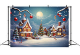 Christmas Backdrops Night Cottage Glow Backdrop BRP11-165