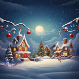 Christmas Backdrops Night Cottage Glow Backdrop BRP11-165