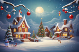 Christmas Backdrops Night Cottage Glow Backdrop BRP11-165