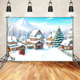 Vintage Christmas Backdrop Snowy Mountain Backdrop BRP11-167