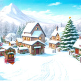 Vintage Christmas Backdrop Snowy Mountain Backdrop BRP11-167