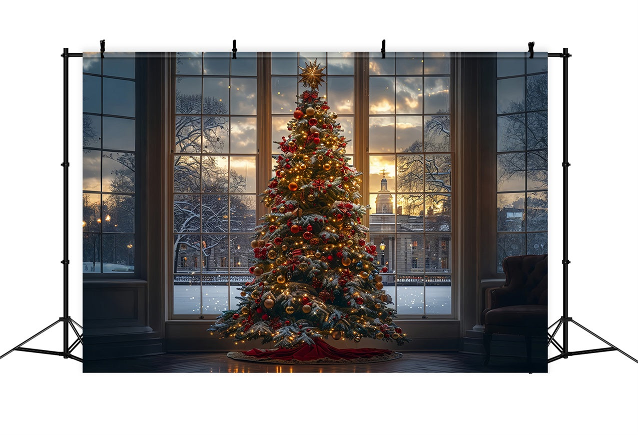 Elegant Christmas Backdrop Tree Window Backdrop BRP11-172