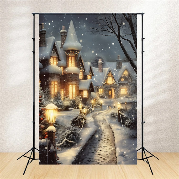 Christmas Village Backdrop Charming Pathway Backdrop BRP11-173