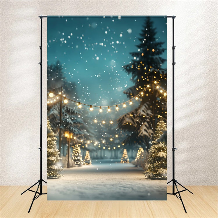 Christmas Backdrops Enchanted Forest Lights Backdrop BRP11-175