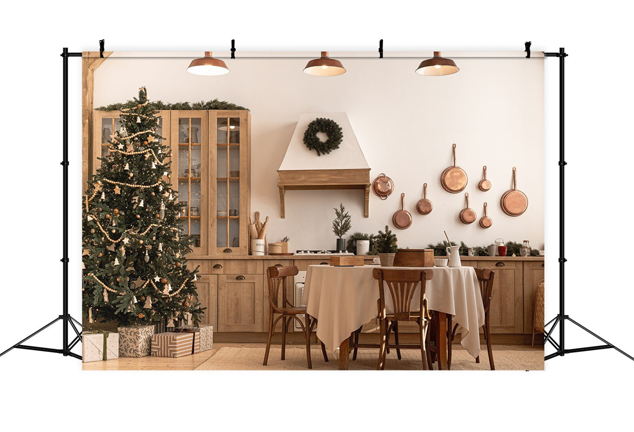 Christmas Kitchen Backdrops Country Tree Scene Backdrop BRP11-186