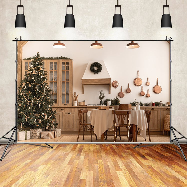 Christmas Kitchen Backdrops Country Tree Scene Backdrop BRP11-186